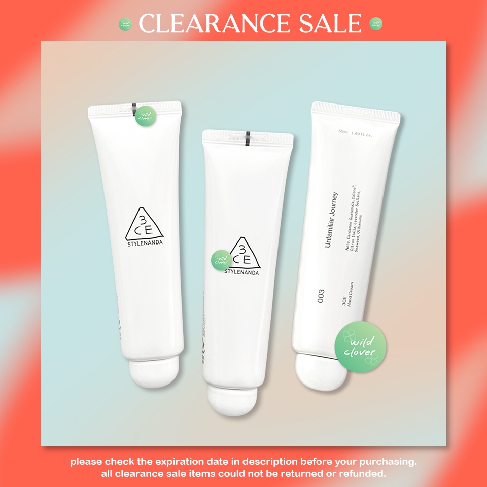 🍀 3CE : แท้สแกนได้ exp.01/26 hand cream where days collide fragments summer unfamiliar journey sale