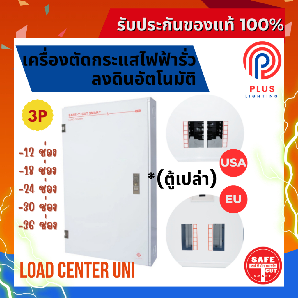 เครื่องตัดกระแสไฟฟ้ารั่วลงดินอัตโนมัติ SAFE-T-CUT SMART รุ่น UNI 3P / EU,USA *ตู้เปล่า