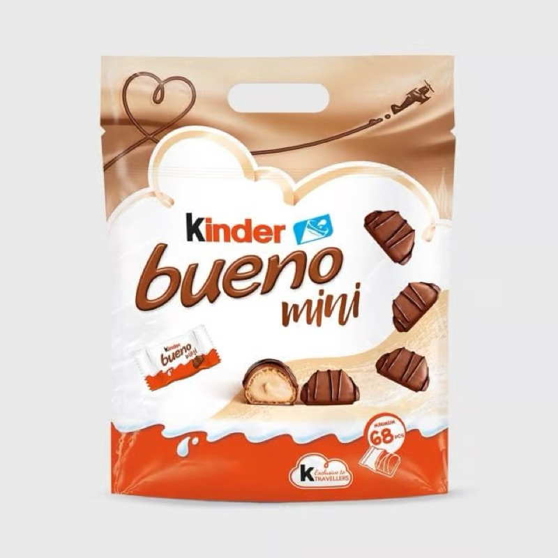 Kinder bueno Mini ช็อคโกแลตห่อใหญ่ 68ชิ้น