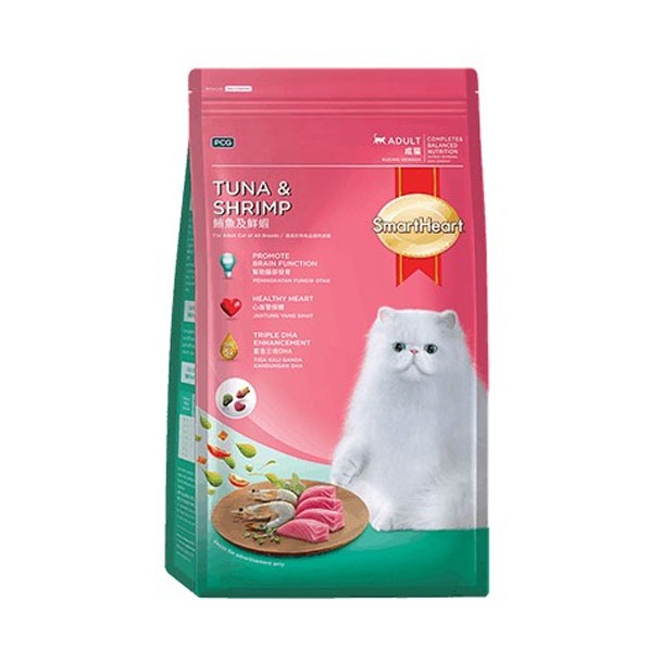 Smart Heart อาหารแมว ปลาทูน่าและกุ้ง 3kg.Exp.05/2027