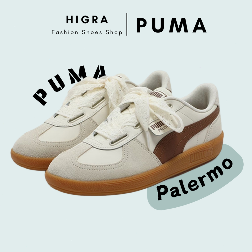 ของแท้ 100% Puma Palermo Wide Lace SD 402109-03 "Frosted Ivory/Brown Mushroom"  Women's Shoes