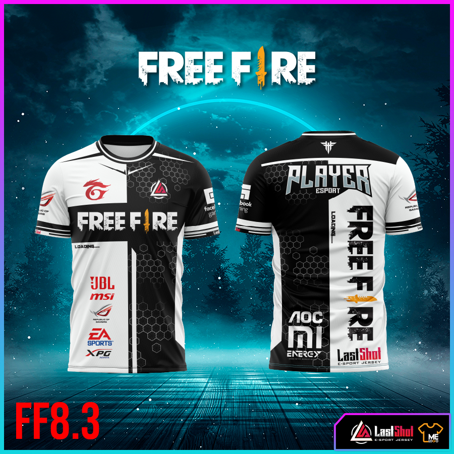 E-Sport เสื้อเกมส์ FREEFRIE งานพิมพ์ลายทั้งตัว ออกแบบด้วยกราฟิกเท่ๆ