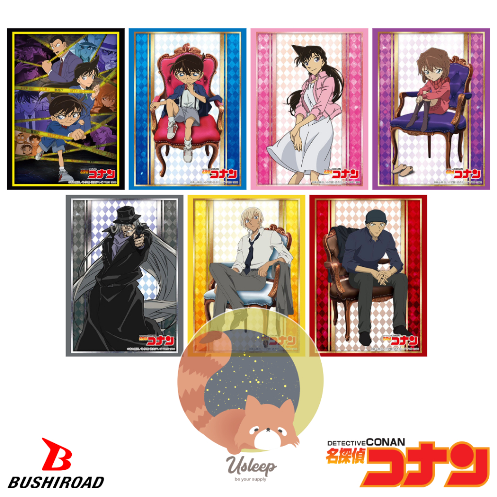 Bushiroad Sleeve Detective Conan : Edogawa Conan, Mouri Ran, Haibara Ai, Gin, Akai Shuichi, Toru Amuro - ซองใส่การ์ด