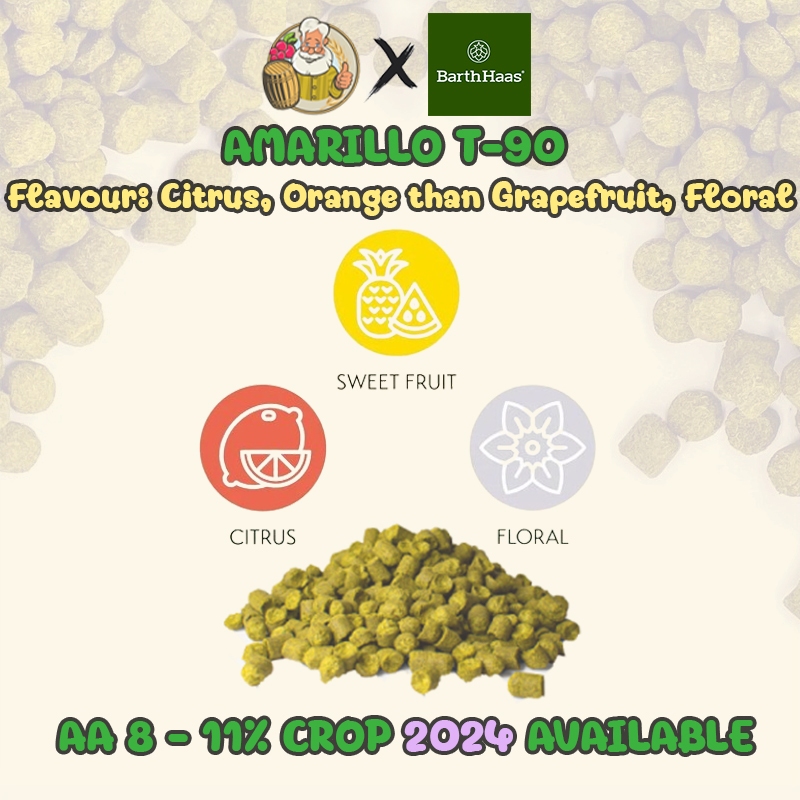 ฮอปส์อามาริลโล Amarillo® (US) PELLET HOPS (T90) Crop Year 2024 ทำเบียร์ hops beer ฮอปทำเบียร์ hops A