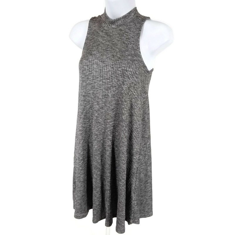 Hollister Ribbed Sleeveless Tunic Top Dress Women  XS Grey