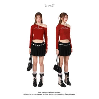 kome.offi (S-4XL) เสื้อไหล่ตก รุ่น windy top