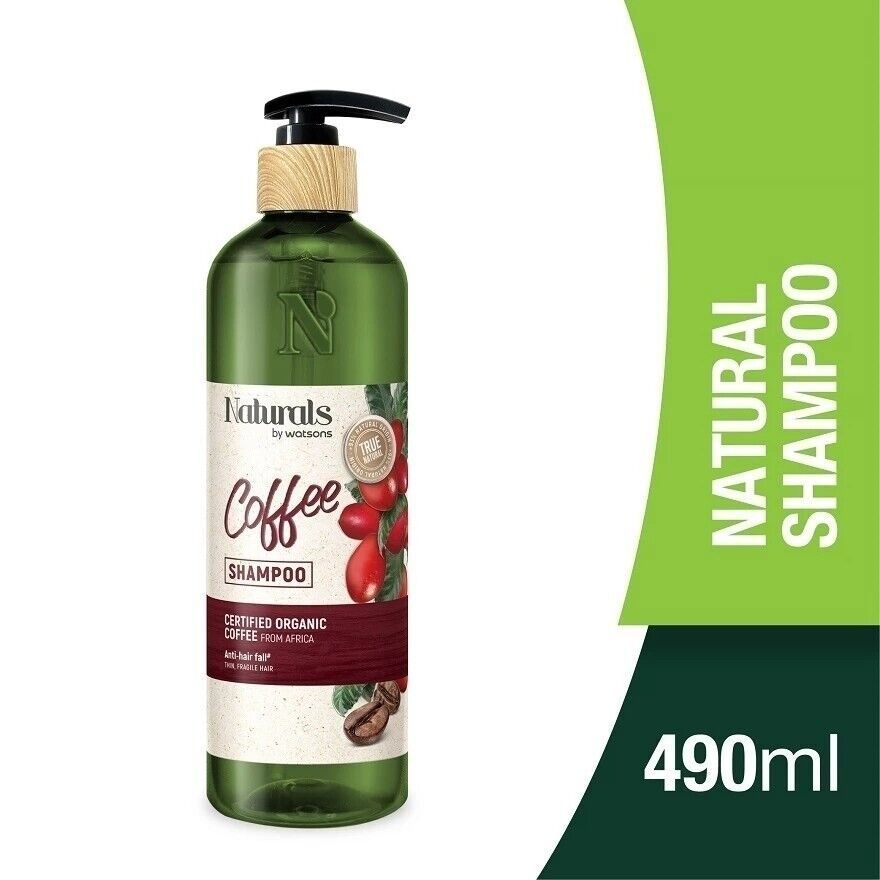 Naturals by Watsons  Argan Coffee Shampoo & Conditioner Anti-Hair Fall เนเชอรัลแชมพูกาแฟ490มล.