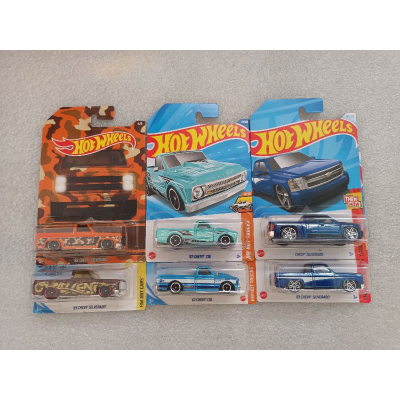 Hotwheels 83 chevy silverado , 67 chevy c10