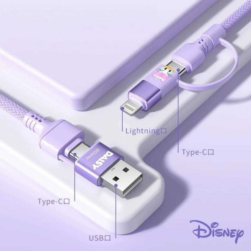 ✅สินค้าพร้อมส่ง สายชาร์จ Disney 4 in 1 ชาร์จได้ทั้ง iphone Type C และ Android ราคา ถูกที่สุด ดีลบีเคเค แกลเลอรีภาพที่ 5