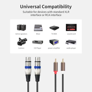 สายXLRเมีย-RCA สายคู่ (มีให้เลือกหัวXLR.แคนนอนหัว ผู้-เมีย) สายทำจากสายสเตอริโอยาว 1.5เมตรM สินค้าพร้อมส่ง