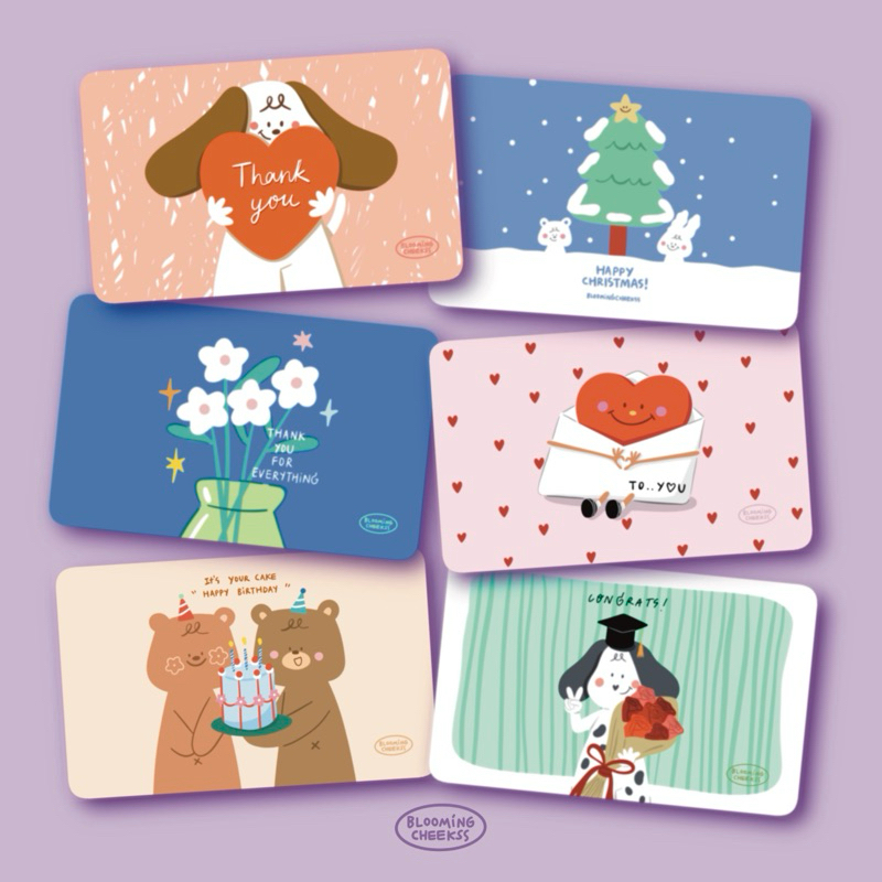 Mini card (ขั้นต่ำ 3 ใบ) การ์ดจิ๋ว วันเกิด ปัจฉิม วันครบรอบ สำหรับเขียนอวยพรแนบของขวัญ