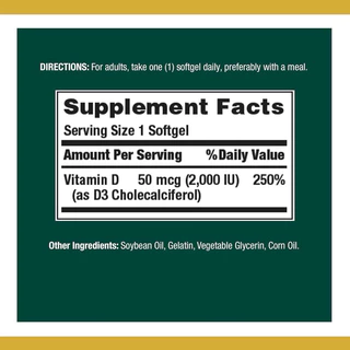 ✅พร้อมส่ง วิตามินดี3 ☀️Nature’s Bounty, Vitamin D3, Immune Health 2000IU-5000IU , 240 Softgels