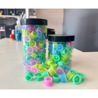 จุกใส่สี จุกใส่สีสัก ซิลิโคนแบบนิ่ม (คละสี)