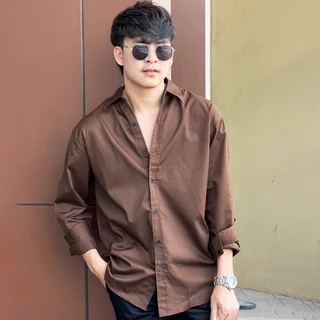 Fomo-เชิ้ตแขนยาวโทนสีน้ำตาล เชิ้ตสีเอิร์ธโทน**เช็คไซซ์จากตางรางไซซ์ของทางร้านเท่านั้น**