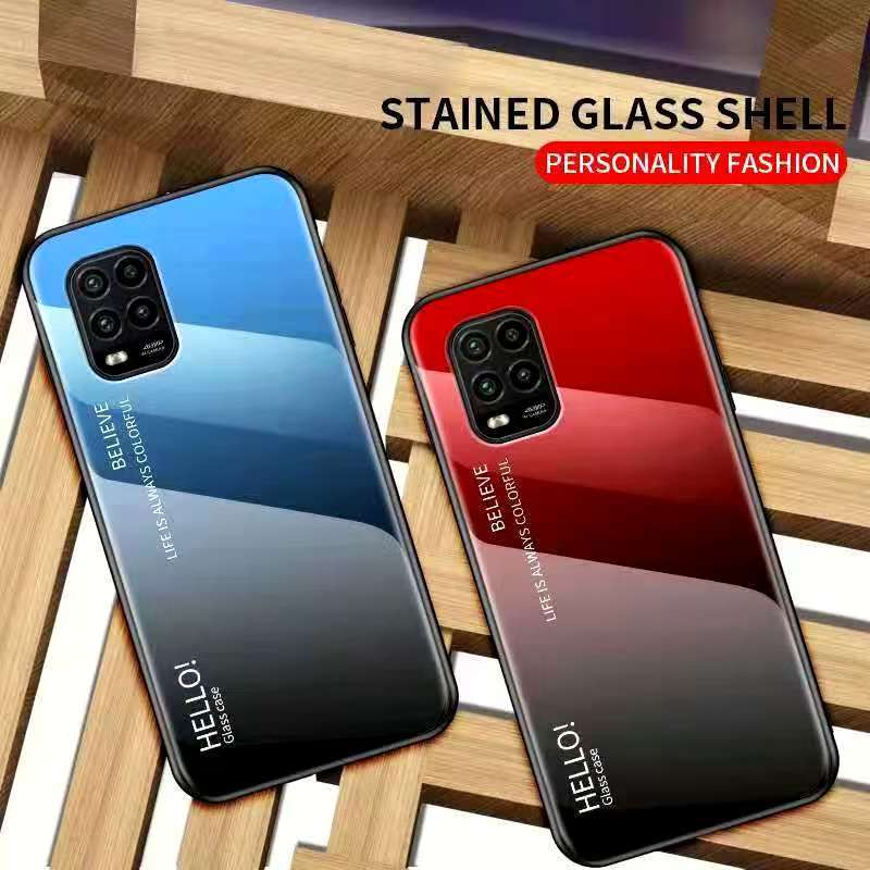 เคสหลังกระจกไล่สี สำหรับSamsung A11 M11 A10S A20S A30S A50S A50 A10 A12 M12 A70 A02 M02 A02S A73 A14 5G A51 เคสกันกระแทก