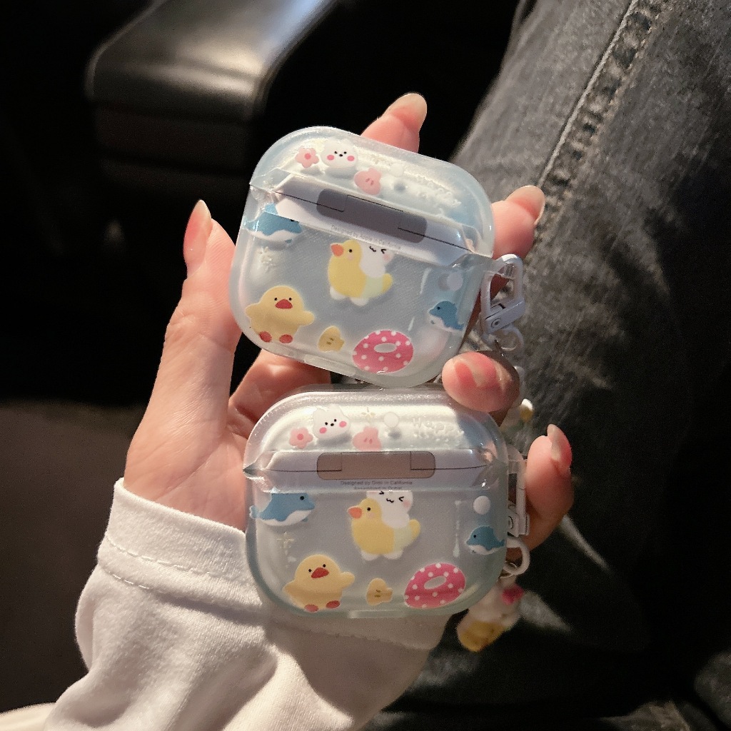 เป็ดกระต่าย เคสหูฟัง 1/2/gen2 เคสใสการ์ตูนนูน Airpods เคสหูฟังบลูทูธ เคสหูฟังไร้สาย pro pro2  gen gen2 gen3 Airpods4 - รูปที่ 2