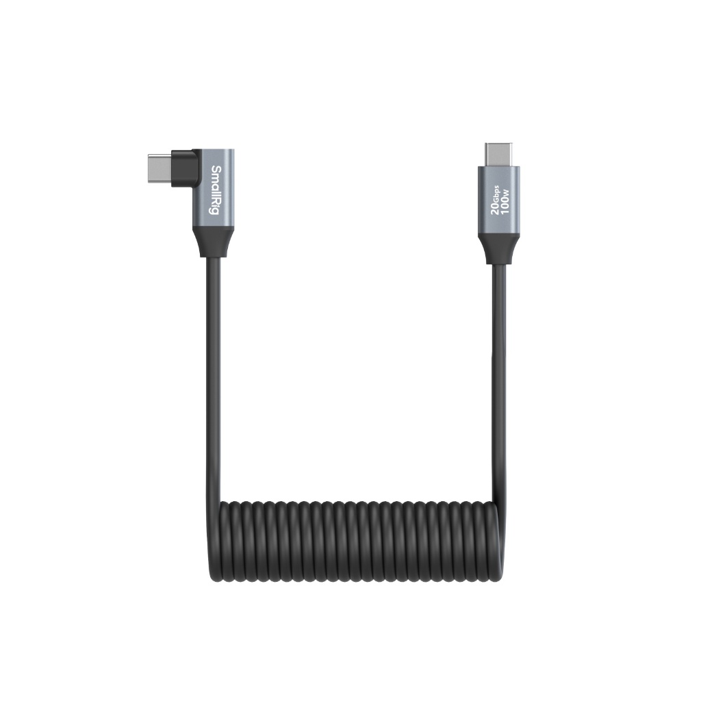 SmallRig- 4792 USB-C (Straight) to USB-C (Angled) Coiled Data Cable