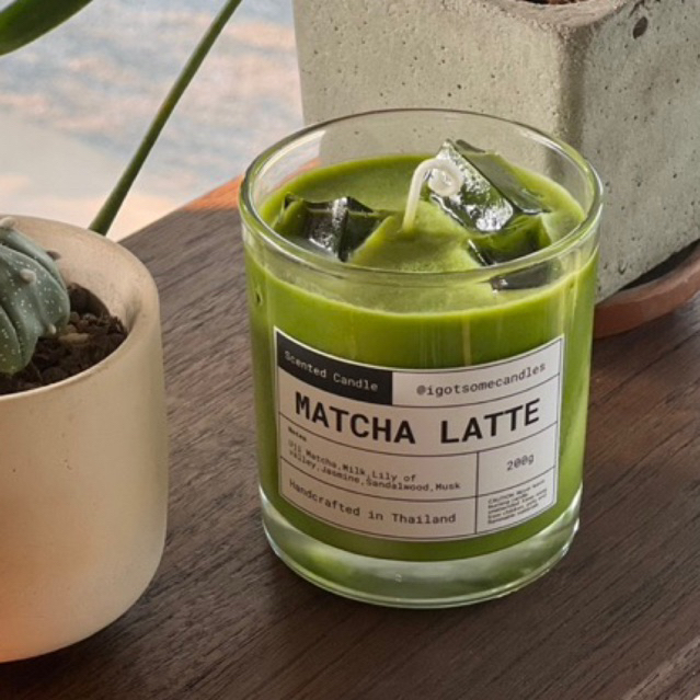 เทียนหอมกลิ่นมัทฉะลาเต้ 🍵 200g