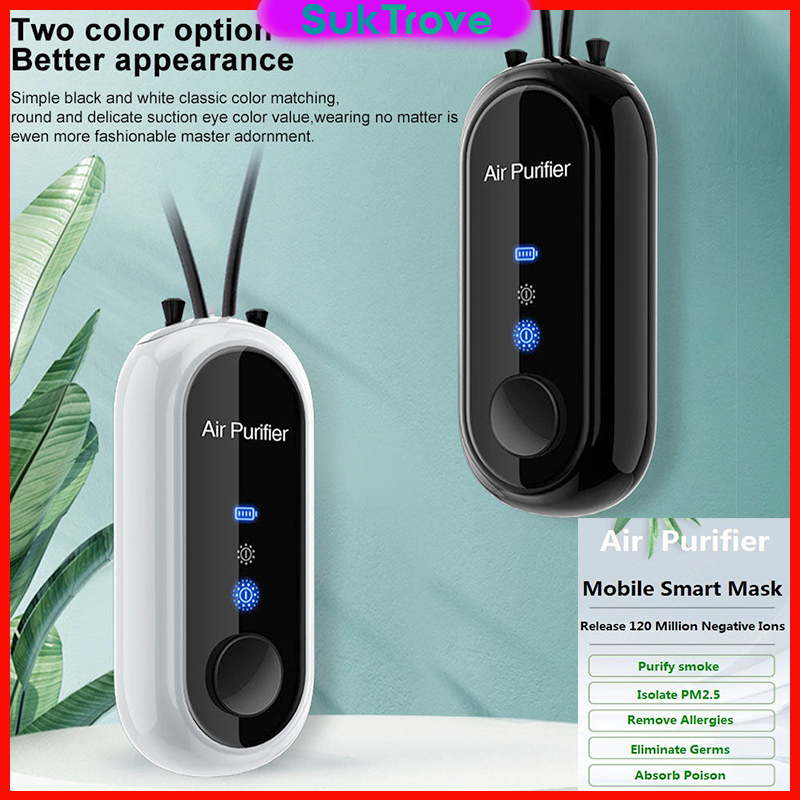 เครื่องฟอกอากาศคล้องคอ Personal Air Purifier แบบพกพาคอคอมินิแบบพกพาไอออนลบ USB Nano Anion เครื่องฟอกอากาศ