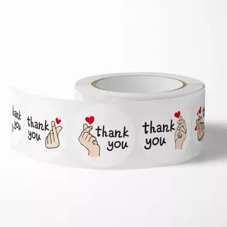 500ดวง สติ๊กเกอร์ขอบคุณ ติดกล่อง ติดแก้ว น่ารัก ตกแต่ง สำเร็จรูป Sticker Thankyou K03