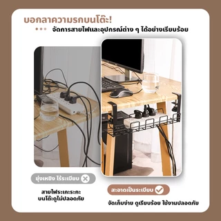 chishop ตะกร้าแขวน ติดดั้งง่าย ชั้นวางของใต้โต๊ะ สีดำ สามารถเก็บซ็อกเก็ต สายไฟ เราเตอร์