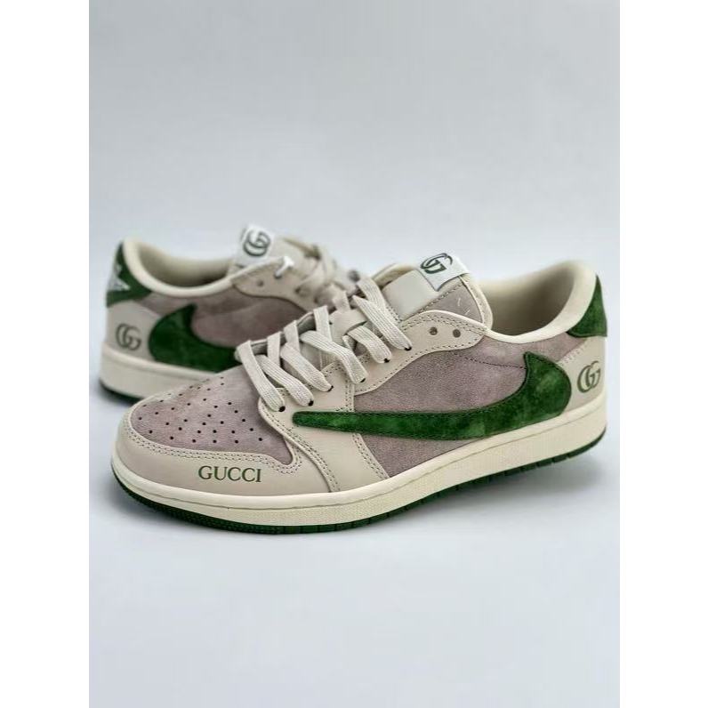 Nike Air Jordan 1 Low  GUCCI รองเท้าผ้าใบลำลองที่ทันสมัยและสะดวกสบาย LX1988- 106