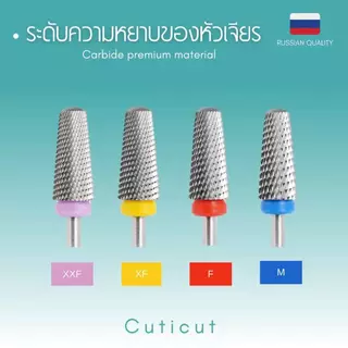 CUTICUT Carbide Smooth Top bit 6×14.5mm. หัวเจียคาร์ไบด์ สำหรับล้างสีเจล ถอดเล็บต่อออก
