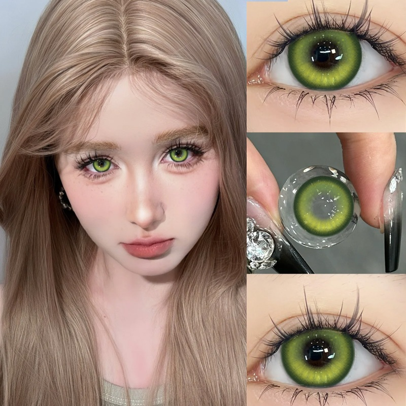 เลนส์สี Gifted Brown/Green เปลี่ยนทุก 6 เดือน ขนาด 14.2mm (2 ชิ้น) - ผ่าน อย.ไทย（contact lens）