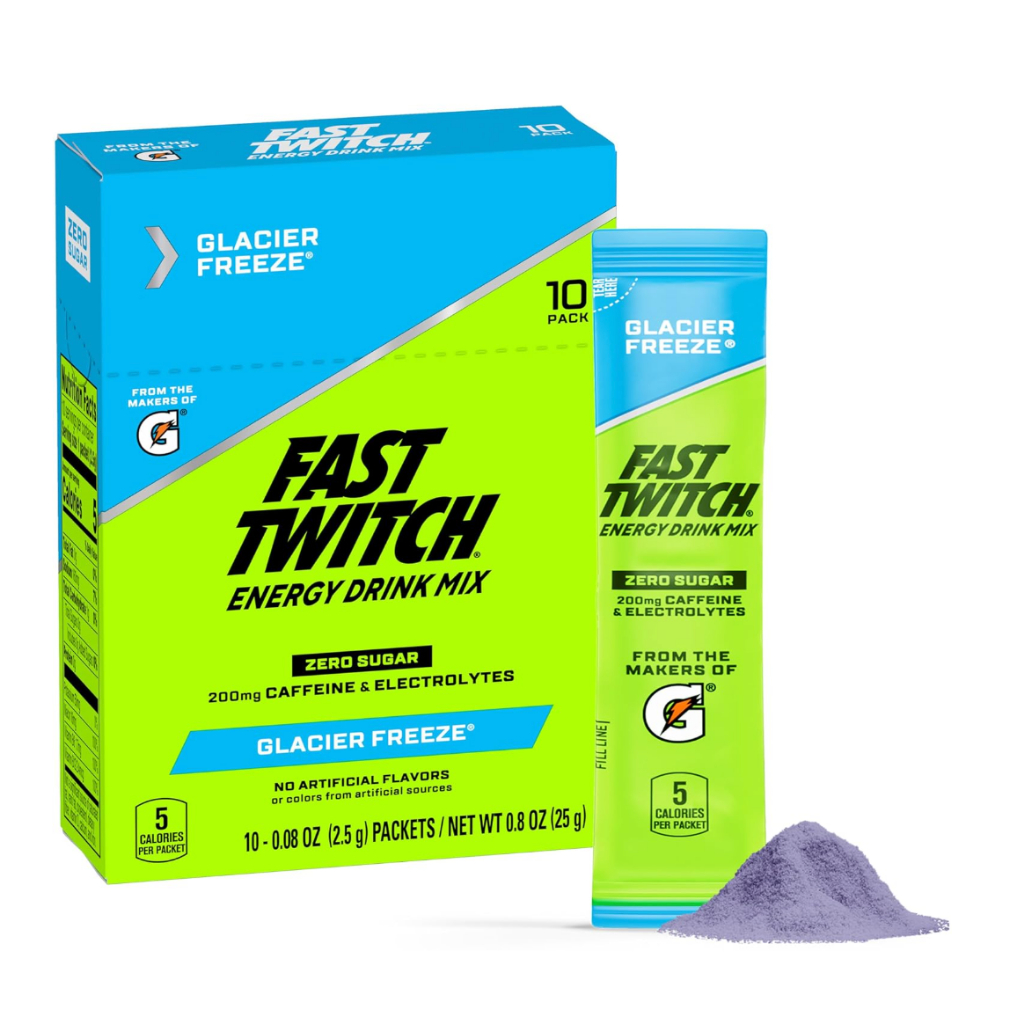 Fast Twitch Energy Drink Mix from Gatorade Powder Sticks, Glacier Freeze, 0.08oz Individual Packets,