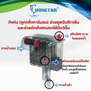 BONETARกรองตู้ปลา 4รุ่นHF300-HF600 กรอง3ชั้นคาร์บอน กรองตู้ปลาเงียบ กรองตู้ปลาคอนโด