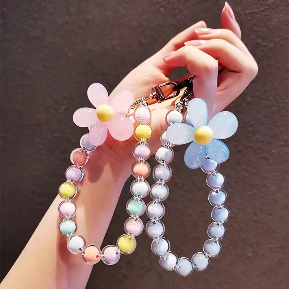 อุปกรณ์ DIY สุดเท่สำหรับผู้หญิง พวงกุญแจรถยนต์ ลูกปัดพลาสติก พวงกุญแจรูปหัวใจ-SJPS