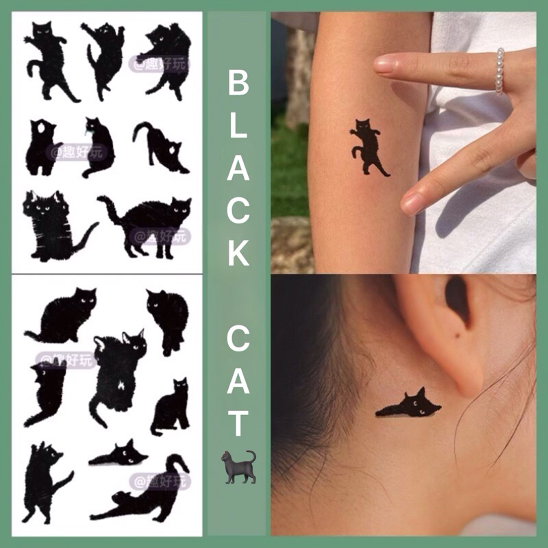 Tattoo แทททู แมว 8x11cm. พร้อมส่งใน🇹🇭