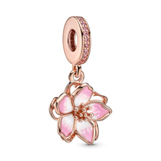 (ของแท้💯 พร้อมส่ง🔥) Pandora Cherry Blossom Rose Gold Dangle …