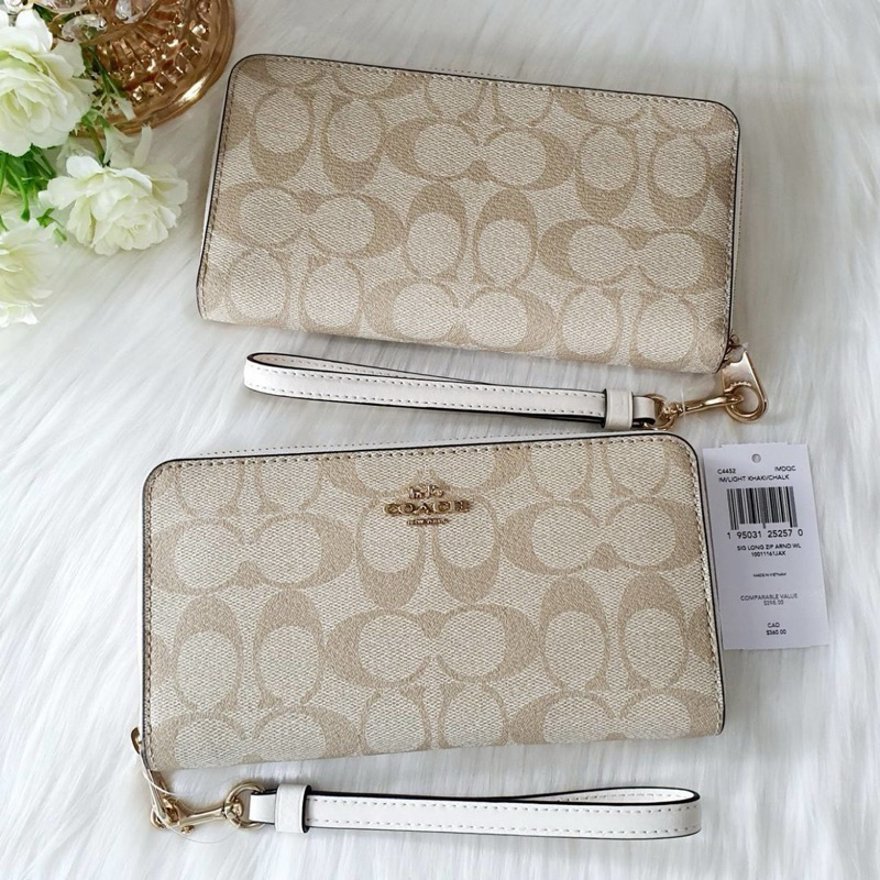 กระเป๋าตังค์ #ใบยาว + สายคล้องแขนค่ะ COACH C3441 / C4452 / CP410 / CP412 / CW778 / CW947 / CX178 / C