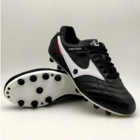รองเท้าฟุตบอลสตั๊ดDUM CONTROL หนังแท้(สีดำ)