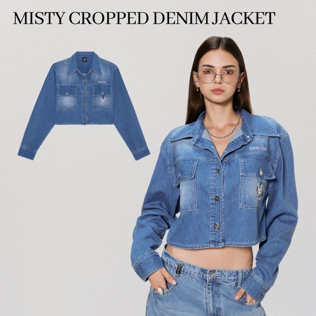 Merge Official - Misty Cropped Denim Jacket (พร้อมส่ง)
