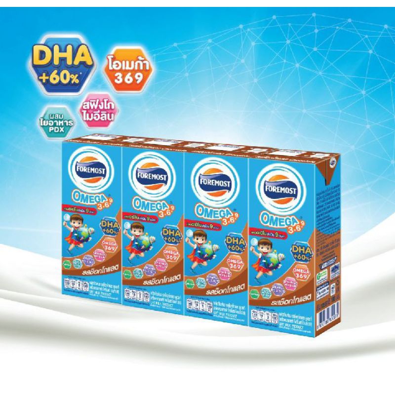 โฟร์โมสต์ โอเมก้า 369  นมยูเอชที รสช็อคโกแลต ขนาด 180 มล./36  กล่อง**ยกลัง ราคา ถูกที่สุด ดีลบีเคเค แกลเลอรีภาพที่ 3