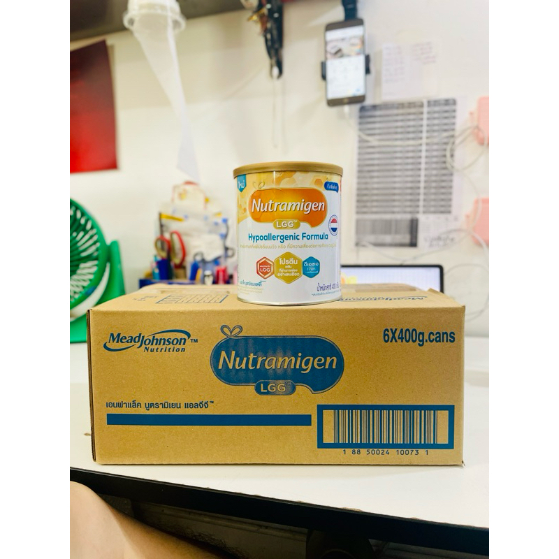 นมผง นูตรามิเยน แอลจีจี นมสำหรับเด็ก แพ้โปรตีนนมวัว 400ก. : 6 กป.Nutramigen LGG Infants with Protein Allergy (400 g.)