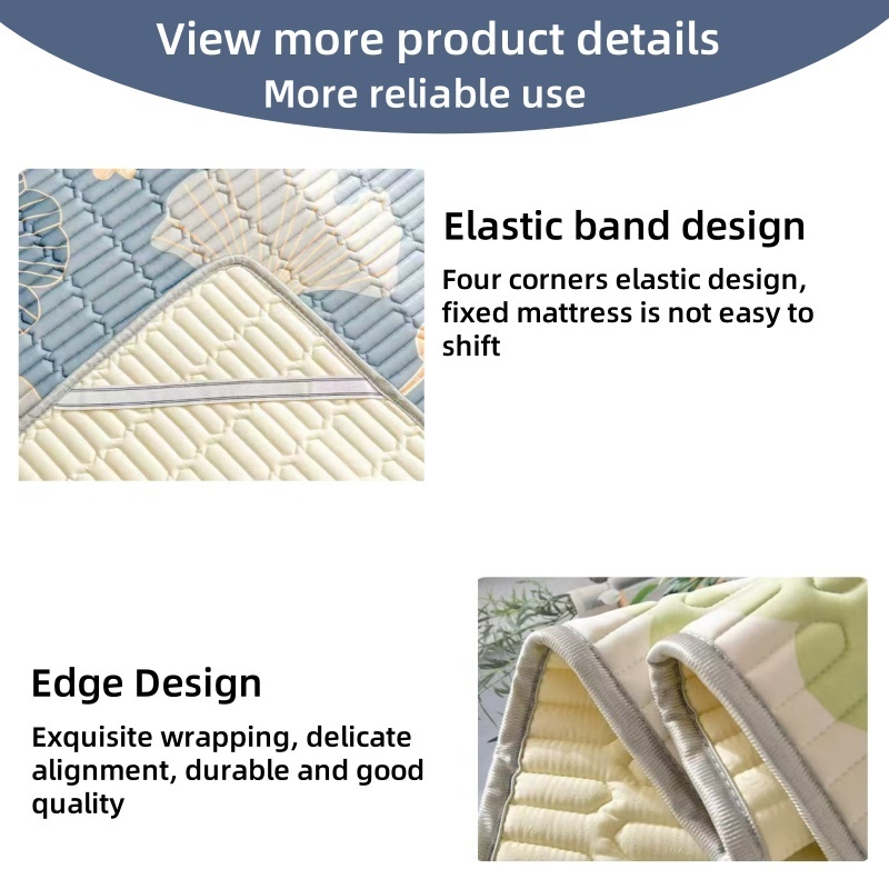 แผ่นฤดูร้อน เสื่อผ้าไหมน้ําแข็ง กันน้ําได้ แผ่น 3/3.5/5/6ฟุต เย็นและสดชื่น ป้องกันไร ที่นอนยางพารา - 2