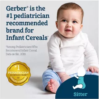 ✳️[แท้ 100%/พร้อมส่ง]✳️ Gerber Cereal for Baby Grain & Grow 8+ Months Oatmeal Banana Strawberry 8 oz (227 g) อาหารเด็ก