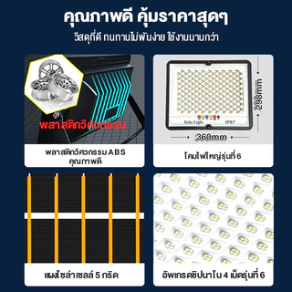 Tangok【ซื้อ1แถม1】ไฟโซล่าเซลล์ โซลาร์เซลล์ 45000W ไฟสปอตไลท์ Solar Light LED กันน้ำกลางแจ้ง ป้องกันฟ้าผ่า จับเวลาระยะไกล