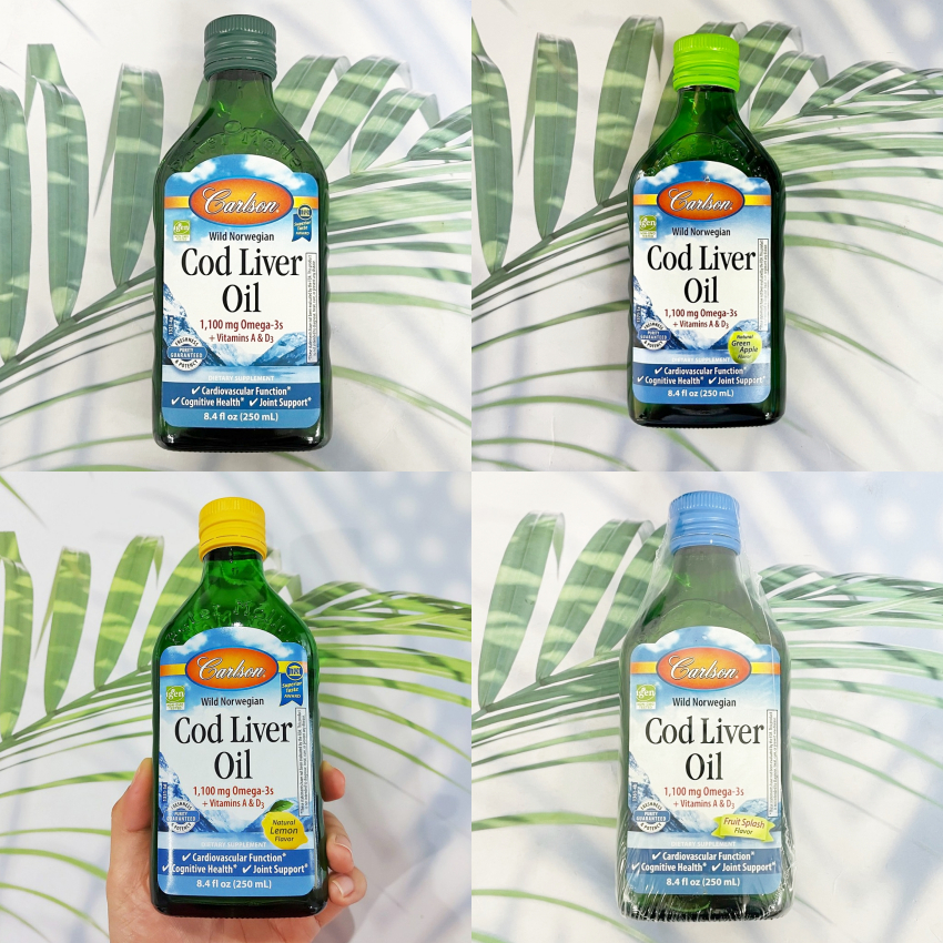 น้ำมันตับปลาจากนอเวย์ Wild Norwegian Cod Liver Oil 1,100 mg 250 ml - Carlson Labs®