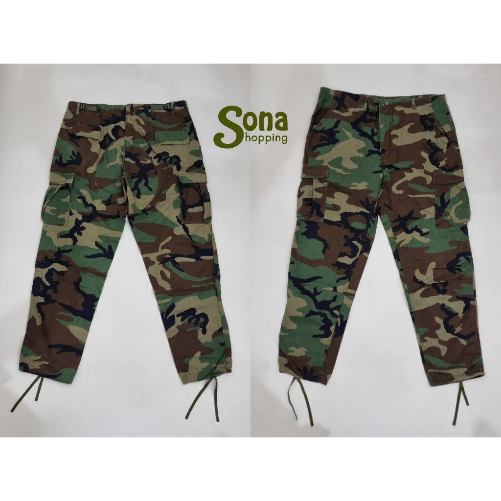 กางเกงทหารUS Standard Woodland (M81 ปี1981) ของแท้US เนื้อผ้าRipstop (รายละเอียดและรูปอยู่ในคำอธิบาย