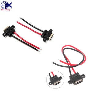 ซ็อกเก็ตชาร์จตัวเมีย TYPE-C 2P กันน้ำ พร้อมสายเคเบิลเชื่อมต่อ หางปลาเสียบ หางปลาทองเหลือง ทองเหลือง หางปลากลม หางปลา ทอง