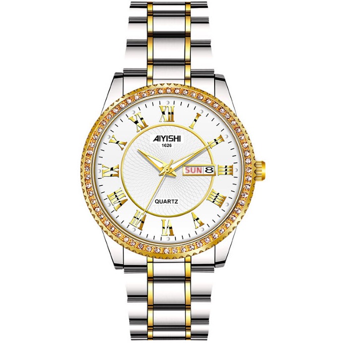 AIYISHI นาฬิกาข้อมือสายสแตนเลส Luxury Decoratio Design รุ่น AY1626 WH