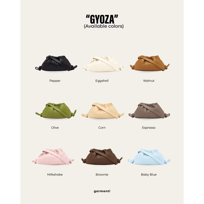 [ส่วนลด25%🔥พร้อมส่ง] กระเป๋า GARMENTI - GYOZA BAG ของแท้ 100%