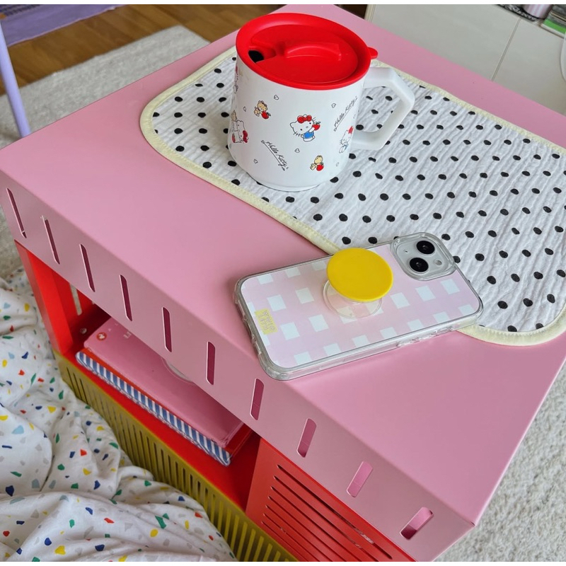 Pink Checkered 🛌🧽🎀🪥🧴(premium clear case)