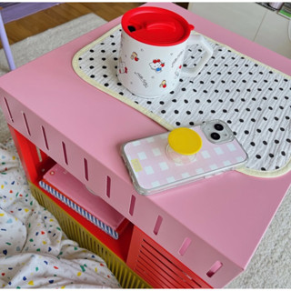 Pink Checkered 🛌🧽🎀🪥🧴(premium clear case)