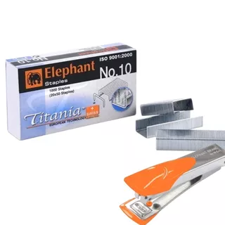 (USP)💢แถมตัวแม็กฟรี💢(แพ็ค24กล่อง) Elephant ลวดเย็บกระดาษ No.10 ตราช้าง Buddy Pack ไททาเนีย แถมตัวเย็บ ลูกแม็ก ลวด แม็ค