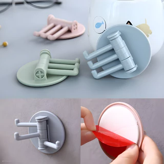10ชิ้น ตะขอติดผนังอเนกประสงค์ 3 ตะขอ ตะขอติดผนังพับได้ 3Wall Buddy ดีไซน์มินิมอล ตะขอติดผนังสำหรับครัวและห้องน้ำ